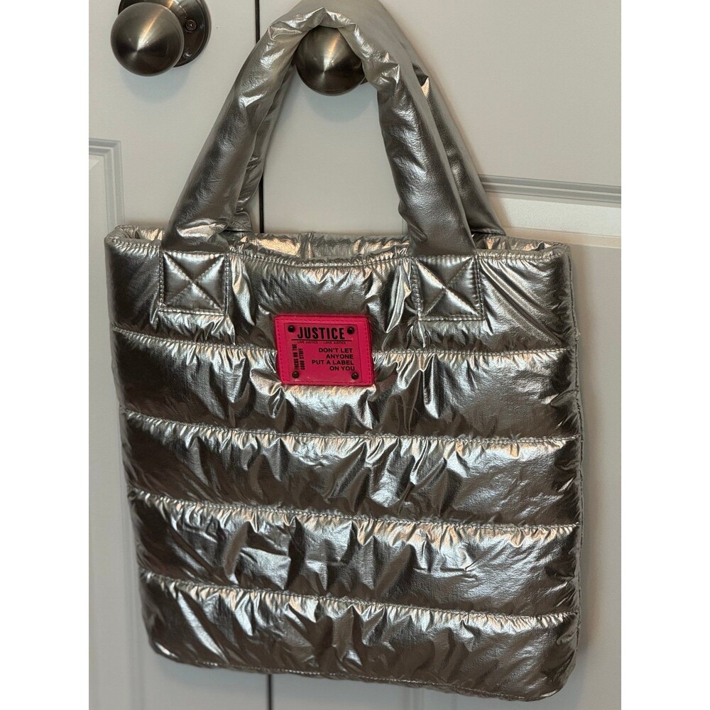 Justice Brand, Silver Shimmer, Puffer Travel Bag, Girl’s Accessories & Fun - Picture 10 of 10